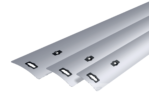 Lamelles bombées à bords plats